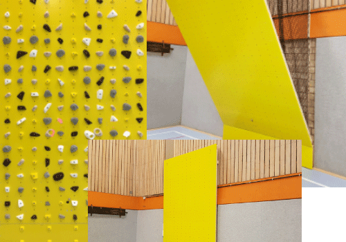 Verstellbares Moon Board für Bouldern in der Schule